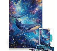 Puzzle Baleine dans la Galaxie 1000 Pièces Jeu de réflexion Assemblage Stable Pièces Qui ne bougent Pas Passe-Temps agréable pour Les Longs Week-Ends (38x52cm)
