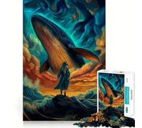 Puzzle Baleine dans Le Ciel 1000 Pièces Jeu de mémoire Amusant Bords Lisses,Assemblage Parfait Une façon ludique d'occuper Les Heures vides (38x52cm)