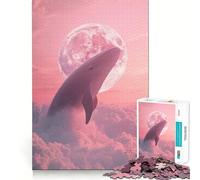 Puzzle Baleine dans Le Ciel Rose 1000 pièces pour Adolescents Jeu de mémoire Amusant,Propre et sans Couture Activité de Groupe relaxante en intérieur (38x52cm)