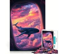 Puzzle Baleine dans Les Nuages 1000 Pièces Jeu de Mémoire Bords Lisses,Assemblage Parfait Une façon Amusante d'occuper Les Heures vides (38x52cm)