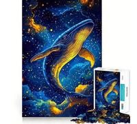 Puzzle Baleine dans l'espace 1000 pièces Jeu de Concentration mentale Conception sans Espace Défi cérébral interactif pour la Maison (38x52cm)