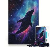 Puzzle Baleine dans l'espace 1000 pièces Jeu de Concentration mentale Conception sans Espace Défi cérébral interactif pour la Maison (38x52cm)