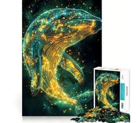 Puzzle Baleine dans l'espace 1000 pièces Jeu de Concentration mentale Conception sans Espace Défi cérébral interactif pour la Maison (38x26cm)