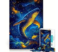 Puzzle Baleine dans l'espace 1000 pièces Jeu de réflexion Assemblage Stable Pièces Qui ne bougent Pas Passe-Temps agréable pour Les Longs Week-Ends (50x75cm)