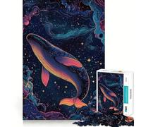 Puzzle Baleine dans l'espace pour Adultes,1000 pièces,Puzzle Amusant et précis,découpe de Haute précision,Facile à Apprendre,pour Toute la Famille (38x52cm)