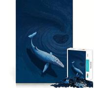 Puzzle Baleine dans l'océan Profond pour Adolescents,1000 pièces,Stimulant l'esprit,pièces Robustes et aux découpes nettes,activité de Groupe réconfortante (50x75cm)
