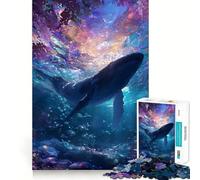 Puzzle Baleine dans Un Océan Coloré 1000 Pièces Stimule l'esprit Découpe Nette Composants Robustes Un Divertissement captivant pour des Moments de détente à la Maison (38x26cm)