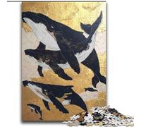 Puzzle Baleine Dorée pour Adolescents 2000 pièces, Jouet éducatif, Jeux familiaux Amusants, décoration d'intérieur Unique (70x100cm)