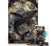 Puzzle Baleine en vitrail pour Adultes, 1000 pièces, améliore la mémoire, Loisirs, Bords précis, pour Les fêtes 38x26cm