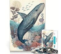 Puzzle Baleine Merveilleux 1000 pièces Jeu de mémorisation mentale Découpe de Haute précision Activité Manuelle Défi cérébral interactif pour la Maison (50x75cm)