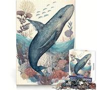 Puzzle Baleine Merveilleux pour Adultes 1000 Pièces Exercice Mental Divertissement Calme Cadeau de Noël Parfait (38x26cm)