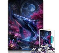 Puzzle Baleine mystérieuse pour Adultes 1000 pièces, Difficile à compléter mais Amusant et Humoristique avec Affiche et Feuille de Questions Assorties 50x75cm
