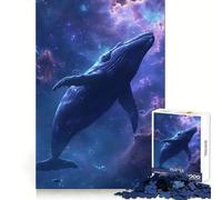 Puzzle Baleine Nébuleuse pour Adultes 1000 Pièces Jeu de Concentration et de Détente Bordure Stricte Cadeau du Père Noël (50x75cm)