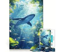 Puzzle Baleine Paradis sous-Marin 1000 Pièces pour Adolescents Stimule l'esprit Ajustement Parfait Loisirs Captivants pour des Moments Confortables à la Maison (38x52cm)