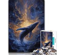 Puzzle Baleine spirituelle pour Adultes et Adolescents, défi d'intelligence cérébrale, Jouets addictifs pour la décoration de la Maison (38x26cm)