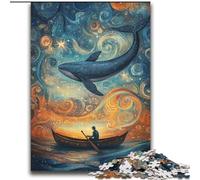 Puzzle Baleines dans l'espace 2000 pièces pour Adultes et Adolescents, Jouets éducatifs et éducatifs, Jeux familiaux avec Affiche et fiche de Questions-réponses (70x100cm)