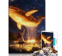 Puzzle Baleines sous Le Ciel étoilé pour Adultes et Adolescents, Jouets éducatifs et Anti-Stress, idéal pour la décoration de Bureau, 38x26cm