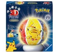 Ravensburger Puzzle 3D Ball illuminé Pokémon – 72 pièces dès 6 ans, socle lumineux inclus