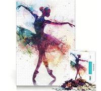 Puzzle Ballerine Aquarelle pour Adolescents 1000 Pièces Jeu Stimulant l'esprit Assemblage Solide et Sécurisé Activité de Partage en Famille (50x75cm)