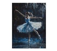 Puzzle Ballet Dancer in Blue Ballet Wall Art pour Adultes, Format 500 PCS