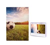 Puzzle ballon de football sur un terrain pour adultes de 1000 pièces, puzzle en bois à partir de photos, puzzle stimulant, parfait pour les soirées de jeu, décoration de la maison, cadeau pour les
