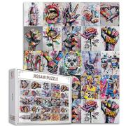 Puzzle Banksy de 1000 pièces pour adultes, street art, graffiti, coloré, DIY, divers graffitis, pour la maison, décoration murale, art, familial, parfait pour les soirées jeux, 50 x 70 cm