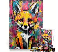 Puzzle Banksy Graffiti Slum Fox 1000 pièces pour Adolescents, développement du raisonnement, Moment de détente, Cadeau d'anniversaire Original (38x52cm)