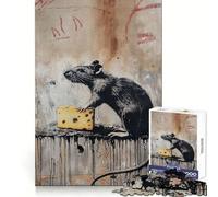Puzzle Banksy Rat Cheese Art, 1000 pièces, défi Intelligent, Loisirs, évasion, (50x75cm)
