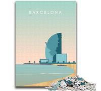 Puzzle Barcelone 1000 pièces pour Adultes et Adolescents, Anti-Stress, Vacances à la Maison, Passe-Temps, Amour Entre Couples, 1000 pièces (50x75cm)