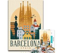 Puzzle Barcelone pour Adultes 1000 pièces, Difficile à réaliser mais Amusant et Humoristique, décoration d'intérieur et Cadeaux Uniques 50x75cm