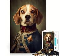 Puzzle baroque beagle de 1000 pièces avec des pièces sur mesure, un jeu cognitif qui invite au jeu et offre un motif de Noël confortable pour se détendre (50 x 75 cm)