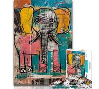 Puzzle Basquiat Elephant pour Adultes et Adolescents Relax Games est Un pour Toute la Famille (75x50cm)