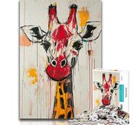 Puzzle Basquiat Girafe 1000 pièces pour Adolescents, Jeu Familial Anti-Stress, défi Difficile, Collection d'artistes, Beaux-Arts (75x50cm)