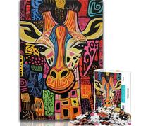 Puzzle Basquiat Girafe 1000 pièces pour Adultes, pour soulager Le Stress et Offrir à Toute la Famille (38x26cm)