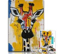 Puzzle Basquiat Girafe pour Adolescents, Jeu Stimulant et Familial avec des pièces de Formes aléatoires entièrement emboîtables (38x26cm)
