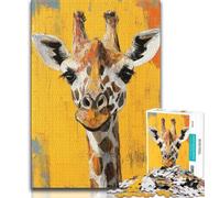 Puzzle Basquiat Girafe pour Adultes 1000 pièces, Jeu Stimulant, Chaque pièce est Unique - Jeu Familial Stimulant 50x75cm