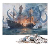 Puzzle Bataille navale du Titanic pour Adultes et Adolescents - 300 pièces - Jeu de Puzzle Durable - Idée Cadeau de Noël - 300 pièces (40 x 28 cm)