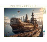 Puzzle · Bateau à Vapeur dans Le Port | Le monde des machines steampunk · 1000 pièces · Format assemblé 64 × 48 cm · CALVENDO Puzzle
