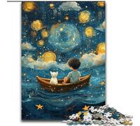 Puzzle Bateau Ciel Étoilé 1000 Pièces pour Adultes et Adolescents, à partir de 14 Ans, Jeux de Casse-Tête en Famille, Cadeaux d'anniversaire de Noël (50x75cm)