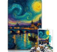 Puzzle Bateau Ciel Étoilé 1000 Pièces pour Adultes, Jeu Familial Anti-Stress, Défi Difficile, Cadeaux Secrets du Père Noël (75x50cm)