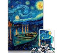 Puzzle Bateau Ciel étoilé pour Adultes et Adolescents, Jouet éducatif et décompressant, Cadeau du Père Noël Secret 50x75cm