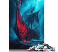 Puzzle Bateau Fantôme en Mer Déchaînée pour Adultes et Adolescents 1000 Pièces Puzzles en Papier pour Adolescents Cadeaux Jeu de Casse-Tête 1000pcs (38x26cm)