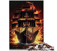 Puzzle Bateau Pirate 1000 pièces pour Adultes Les Puzzles en Bois sont idéaux comme Cadeaux pour Toute la Famille et Les 50x75cm