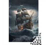 Puzzle Bateau Pirate 1000 pièces pour Adultes, Puzzle rectangulaire créatif en Bois, Cadeau pour Amis et Famille, 1000 pièces (75 x 50 cm)