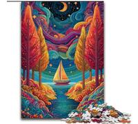 Puzzle Bateau psychédélique pour Adultes et Adolescents, adapté aux 14 Ans et Plus Un Plaisir en Famille idéal comme Cadeau pour Toute la Famille (50x75cm)