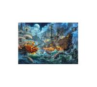 Puzzle Bateaux pirates et Creatures de la Mer 1000 pieces - Bataille Navale - Poster inclus - Set Puzzle