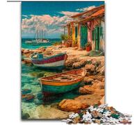 Puzzle Bateaux sur Une île Touristique, 1000 pièces, pour Adultes, Jeu Stimulant et Jeu Familial, Collection d'artistes, Beaux-Arts, à partir de 14 Ans (50x75cm)