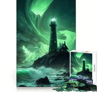 Puzzle Beacon in The Aurora 1000 pièces pour Adolescents Entraînement de la réflexion, apaisement de l'esprit, Divertissement, découpe Uniforme, Cadeau de Noël idéal (50x75cm)