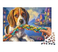 Puzzle Beagle 1000 Pièces Carton Recyclé 100% Super Difficile Adultes Ados 12-18 Cerveau-Testeur Beagle Pull 52x38cm