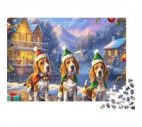 Puzzle Beagle 1000 Pièces Carton Recyclé Super Difficile Cerveau-Défi Éducatif Apprentissage Beagle Calme 52x38cm